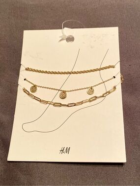 H&M Gold-Tone Layered Bracelet Set - 3 Pieces